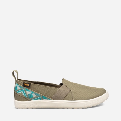 Dámské Slip On Teva Voya Slip On Olivy Zelené - CZ049981